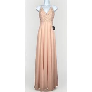 NEW Lulus Madalyn Blush Lace Maxi Dress Women's XS Pink Whimsical Formal Wedding